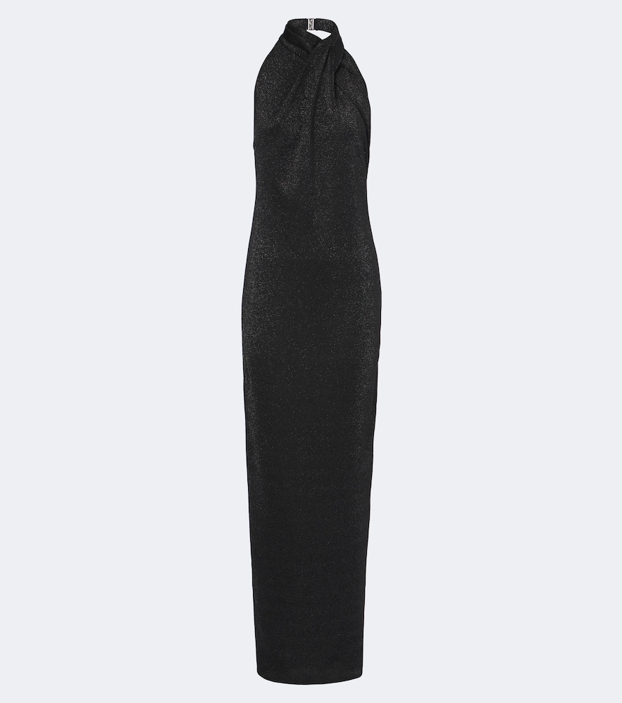 Balmain Lamé Gown In Black