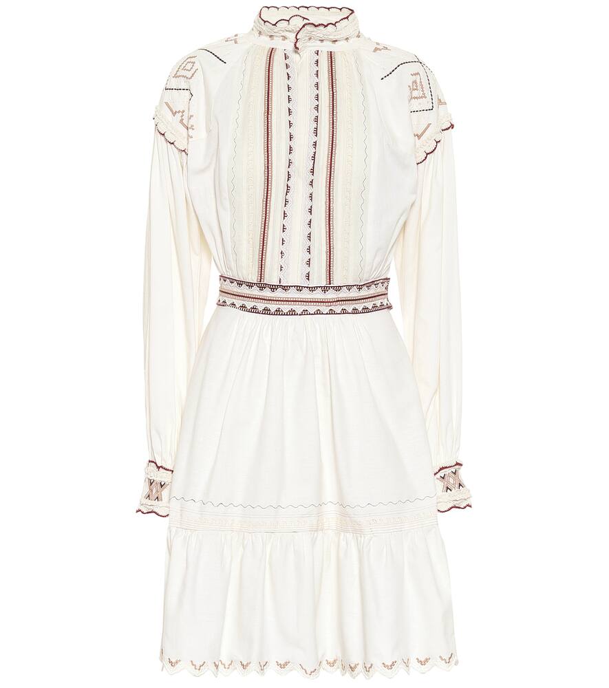 Click to view more detailed imagery on our partner's website Etro Embroidered Cotton Garza Mini Dress In White