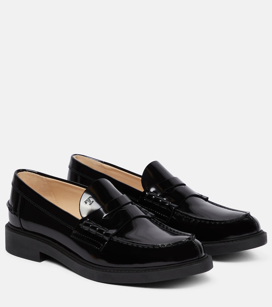 Tod's Leather Loafers Black Uk Size 7 Women's