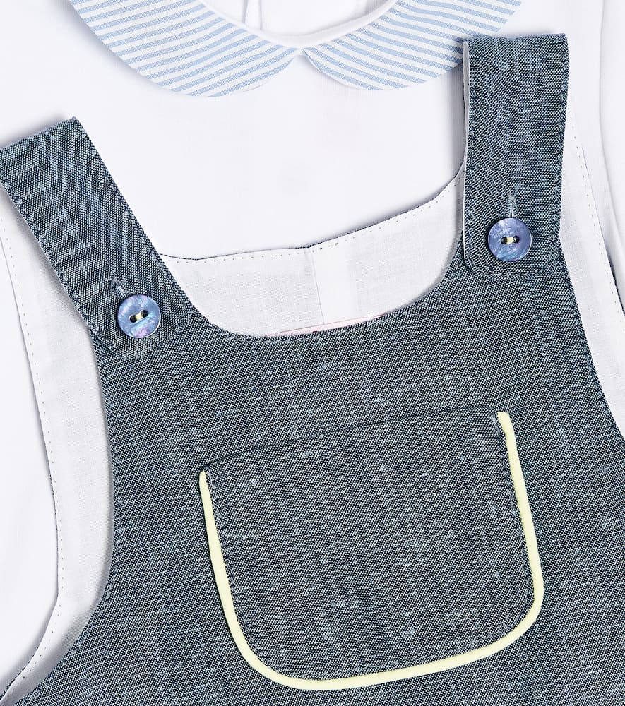 La Coqueta Baby Latzhose Coroza In White