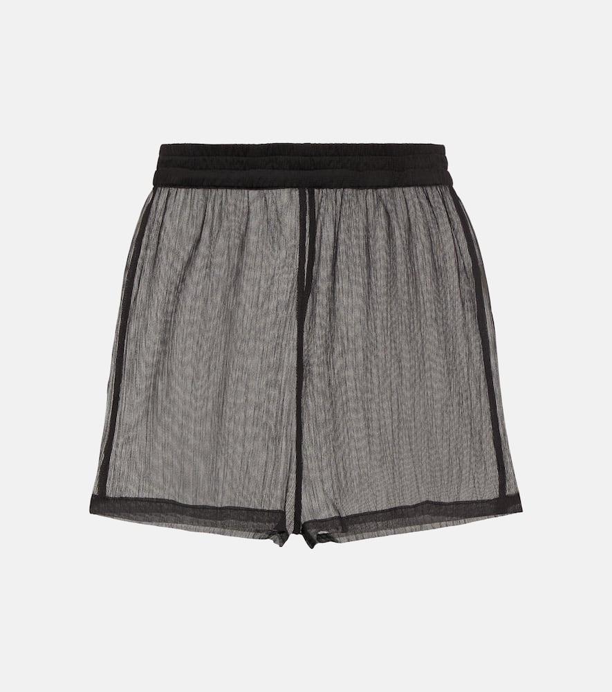 Jade Swim Sheer High-rise Shorts In Onyx