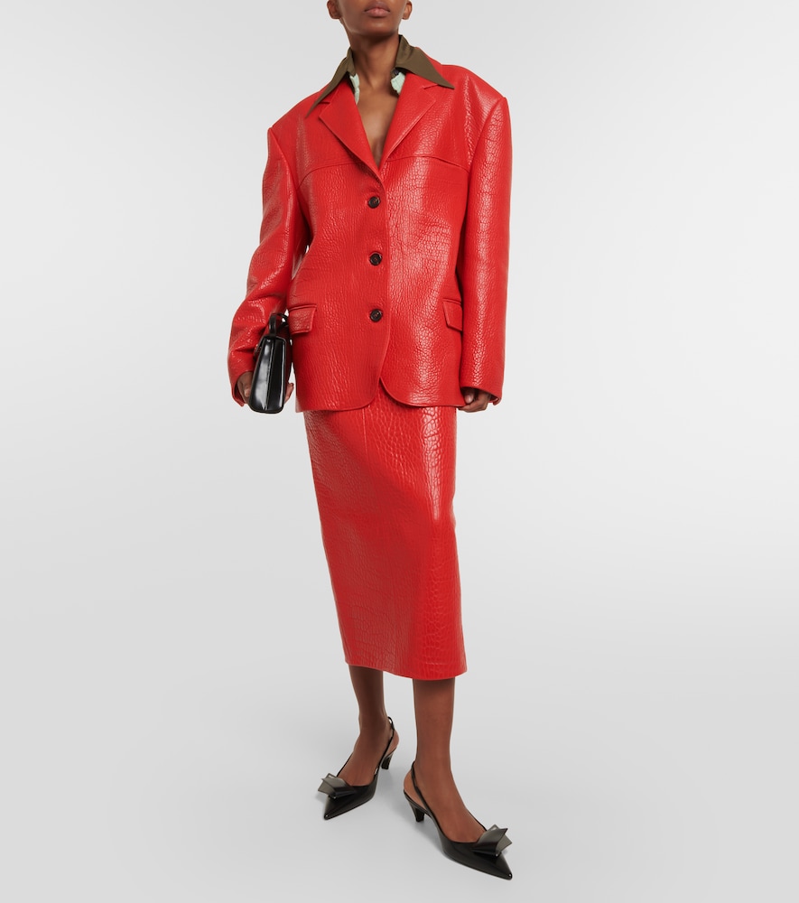  Prada Prada Leather Pencil Skirt 