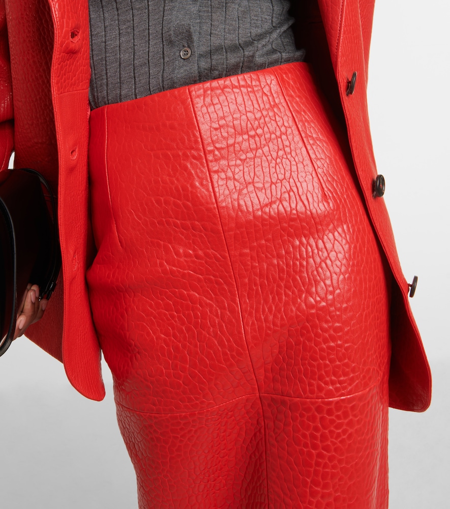  Prada Prada Leather Pencil Skirt 