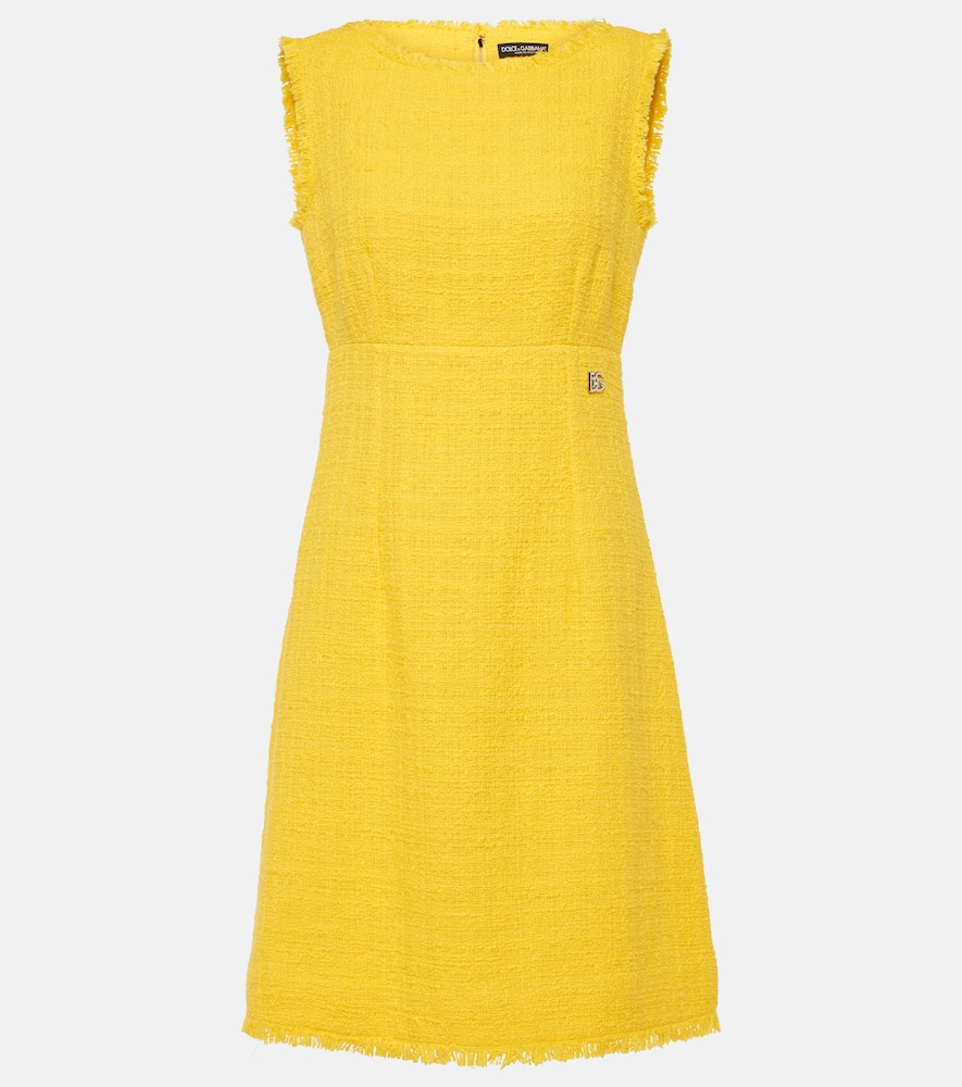 Dolce & Gabbana Logo cotton-blend tweed midi dress
