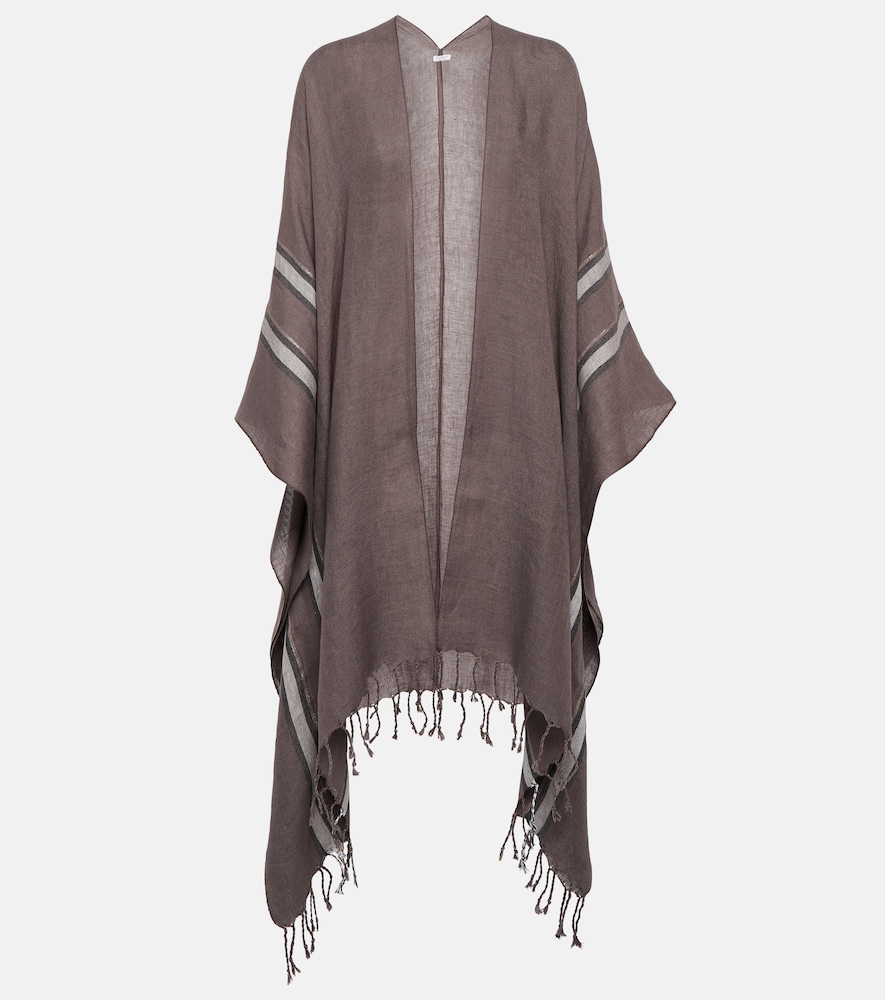 BRUNELLO CUCINELLI Brunello Cucinelli Striped linen cape　Brunello Cucinelli ストライプリネンケープ