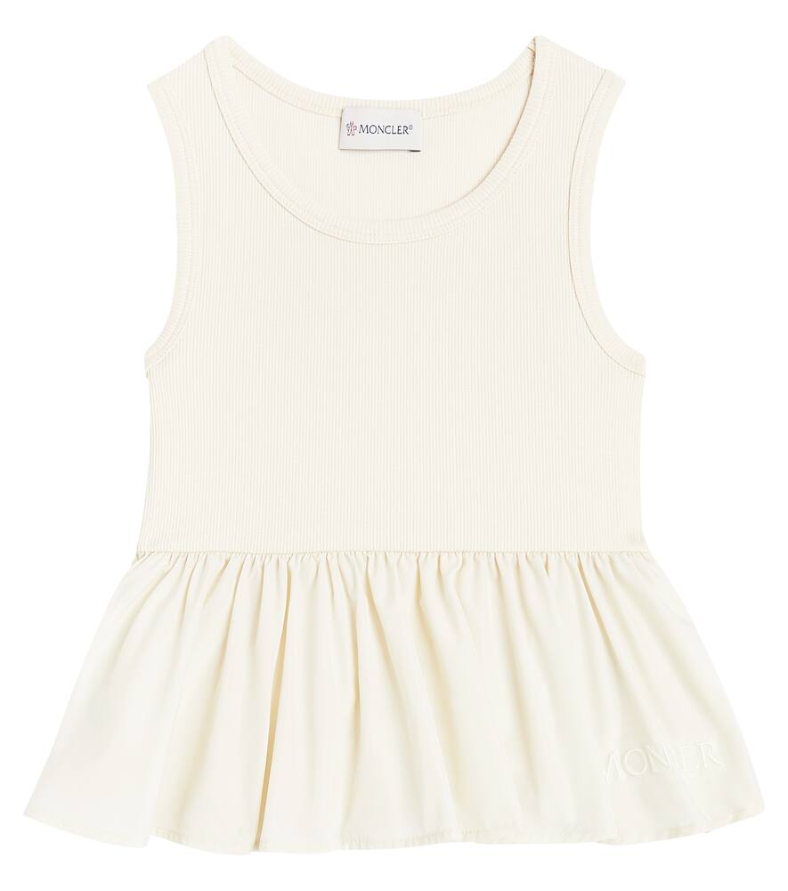 Moncler Enfant Cotton ribbed-knit peplum top