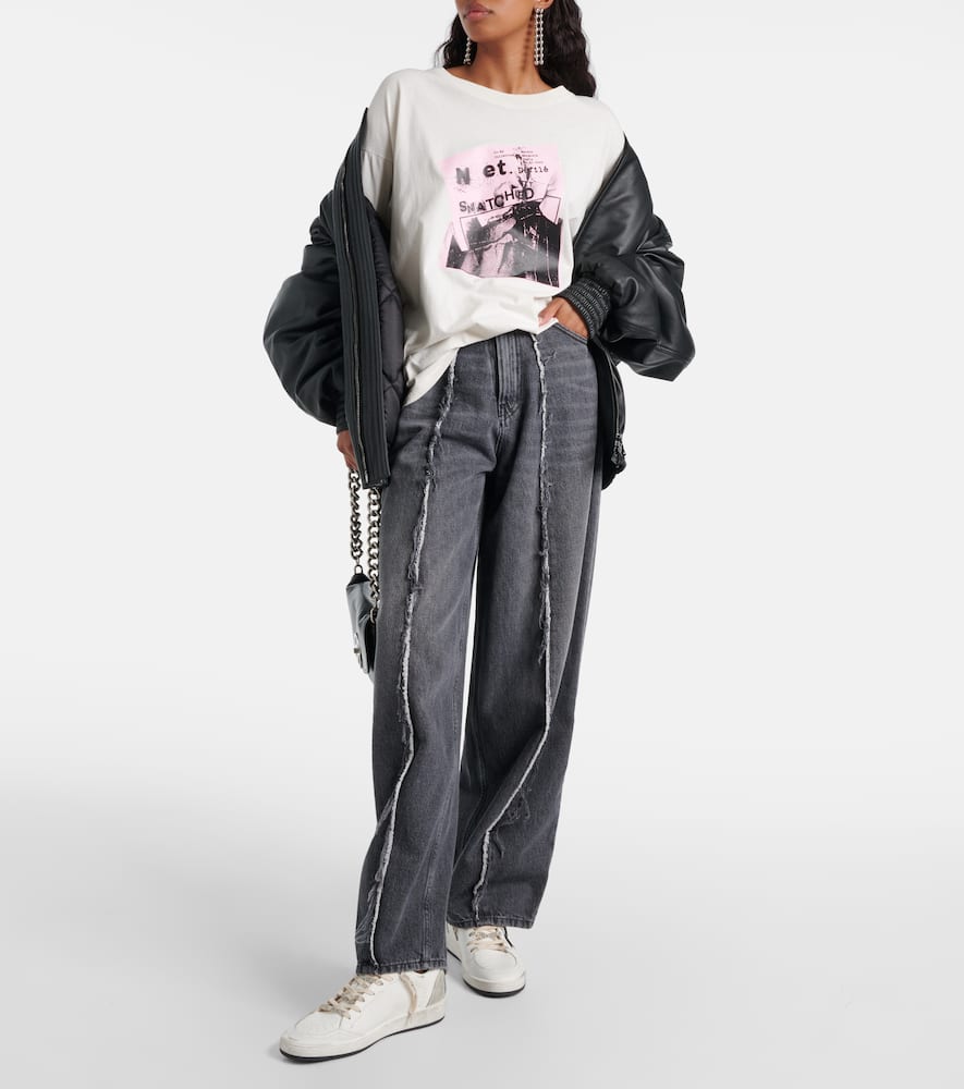 Golden Goose Ballstar Leather Upper And Toe Glitter Star And Heel Suede Spur Shoes In White