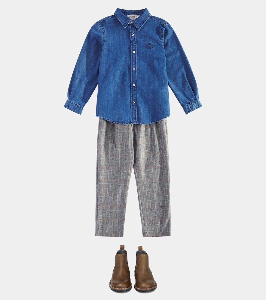 Bonpoint Stephen Checked Pants In Grey