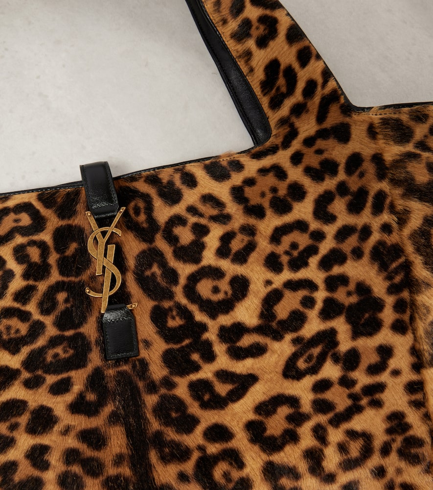 Saint Laurent Le 5 À 7 Bea Leopard-print Shoulder Bag In Brown
