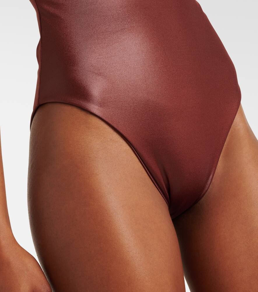 Magda Butrym Retro Bustier Swimsuit In Brown