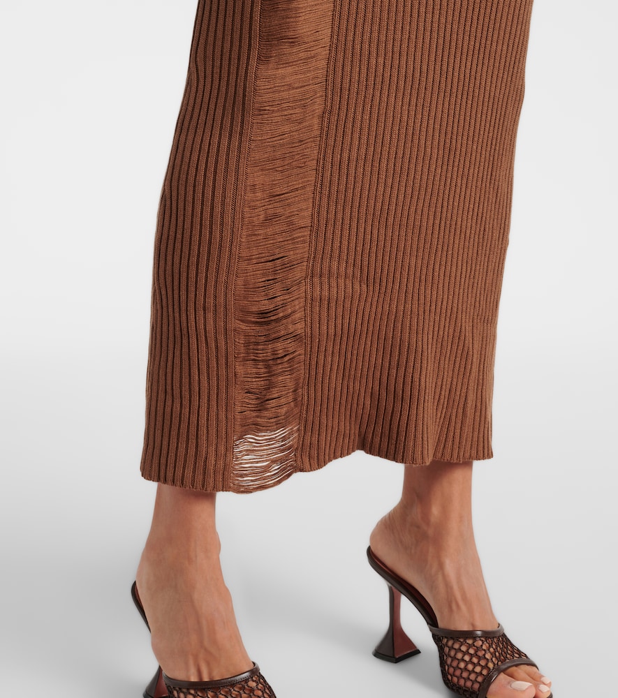  Aya Muse Aya Muse Danica Ribbed-knit Silk-blend Midi Dress 