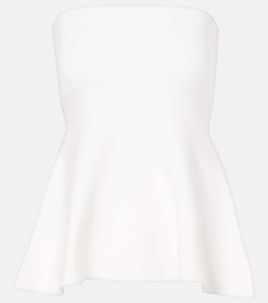 THE FRANKIE SHOP AGATHE KNITTED PEPLUM TOP