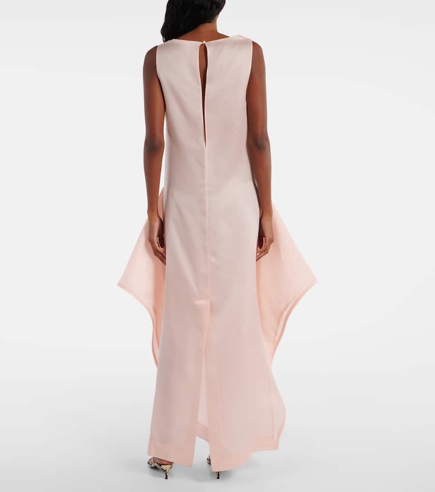 Khaite Kenith Flared Silk Organza Maxi Dress In Pink
