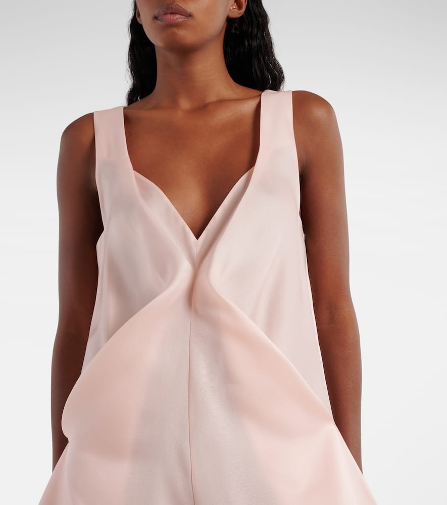 Khaite Kenith Flared Silk Organza Maxi Dress In Pink