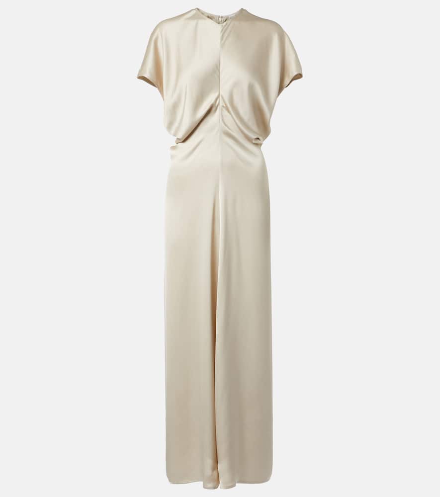 Bridal Slouch draped satin maxi dress