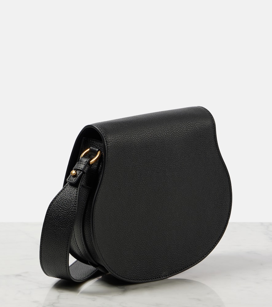 Chloé Marcie Leather Saddle Bag In Black
