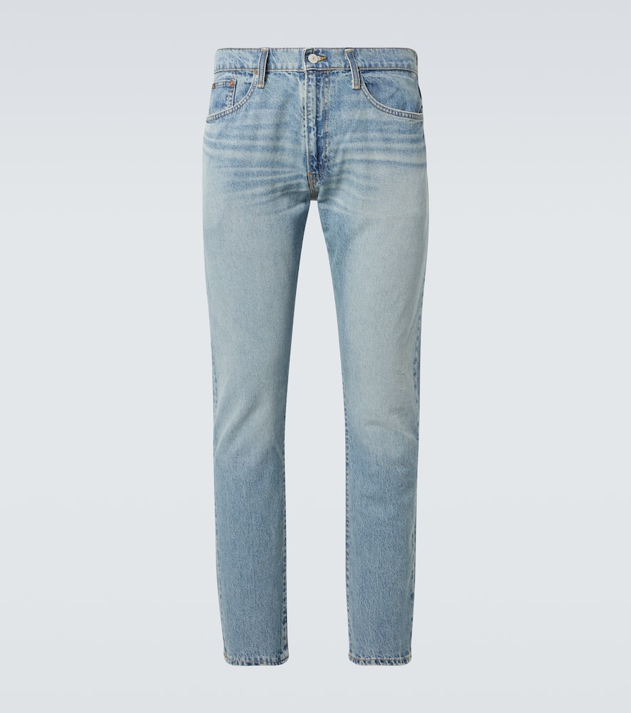 Polo Ralph Lauren Straight Trousers With Five Pockets And Belt Loops In Blue