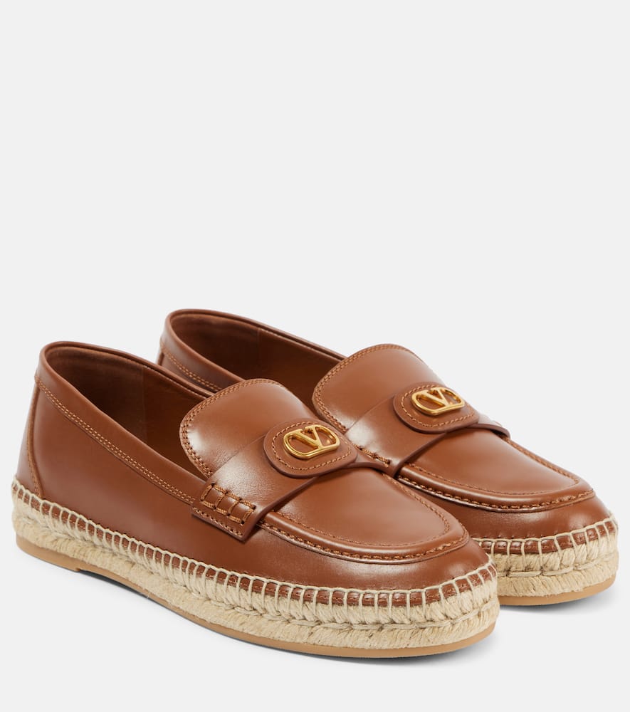Valentino Vlogo Signature Leather Loafer In Brown
