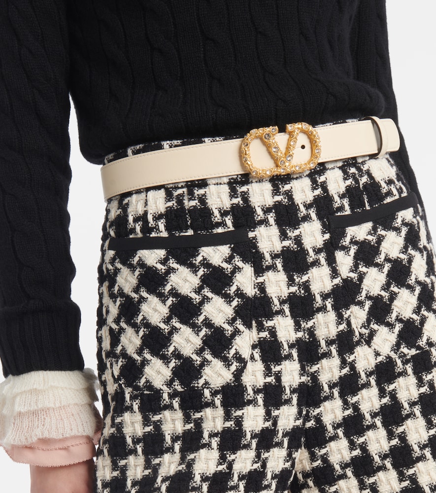  Valentino Garavani Valentino Garavani Gürtel Vlogo Signature Aus Leder Mit Kristallen 