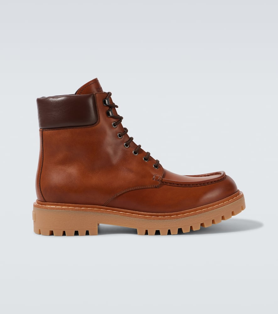 Leather lace-up boots