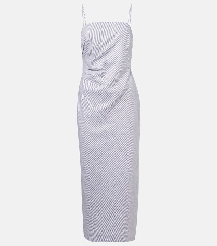 Cotton and linen midi dress