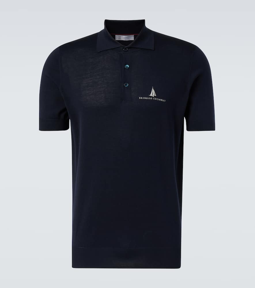 Logo silk and cotton polo shirt