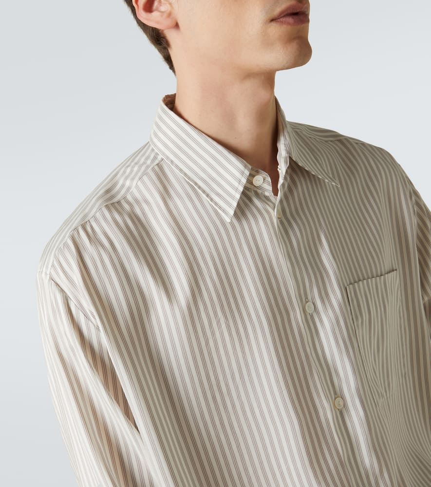 The Row Feme Striped Silk Shirt In Neutral