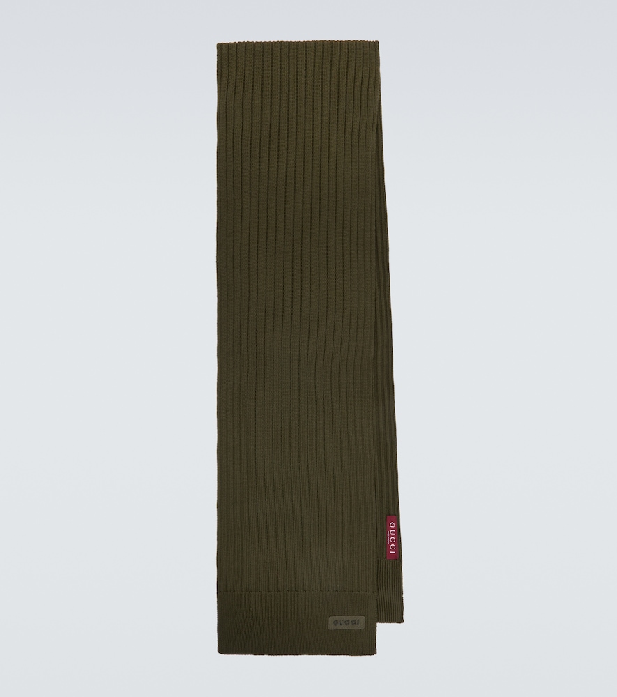 Gucci Men's Green Wool Scarf