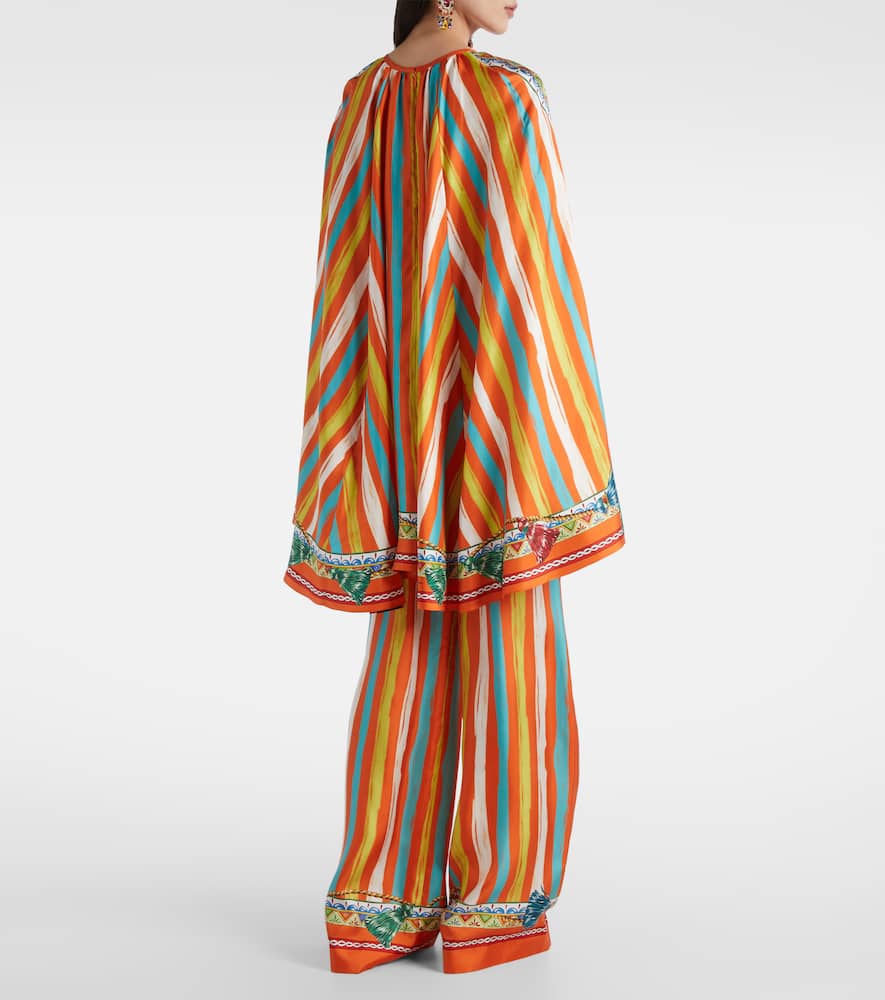 Dolce & Gabbana Oversized Striped Silk Shirt In Multi