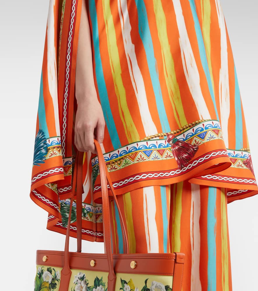 Dolce & Gabbana Oversized Striped Silk Shirt In Multi