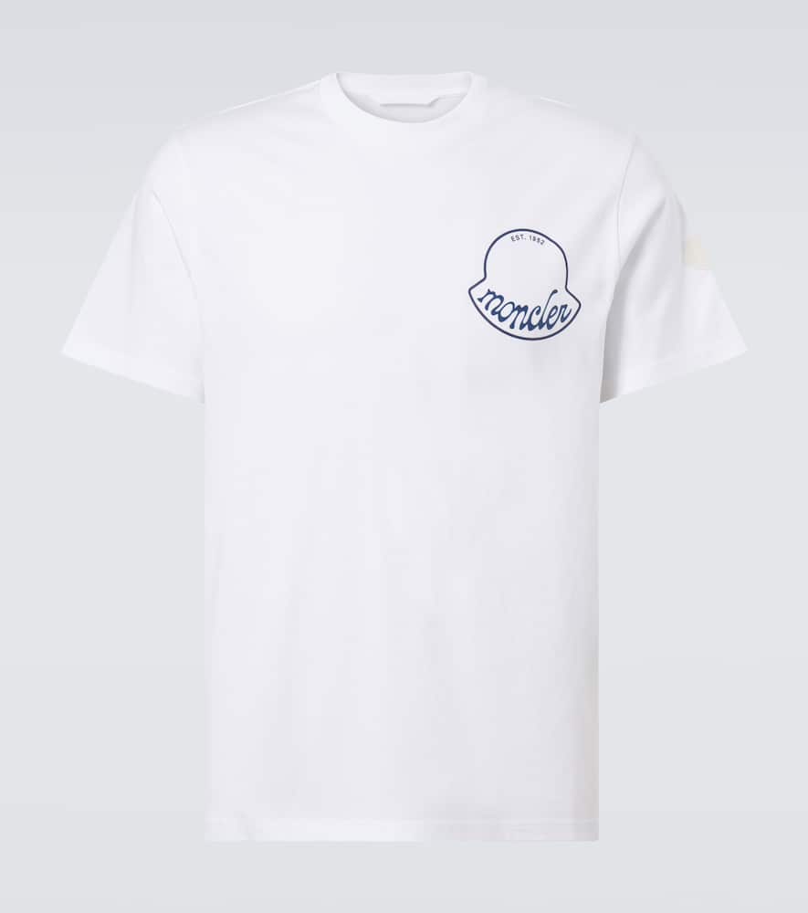 Moncler Men Logo Cotton T-shirt White In White