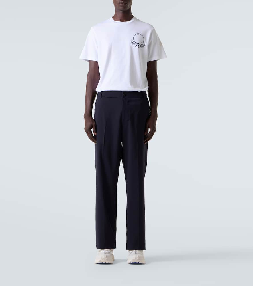 Moncler Men Logo Cotton T-shirt White In White