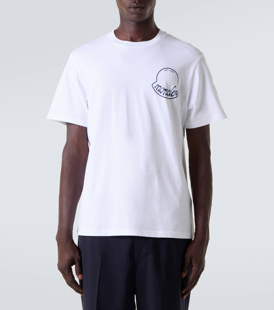 Moncler Men Logo Cotton T-shirt White In White