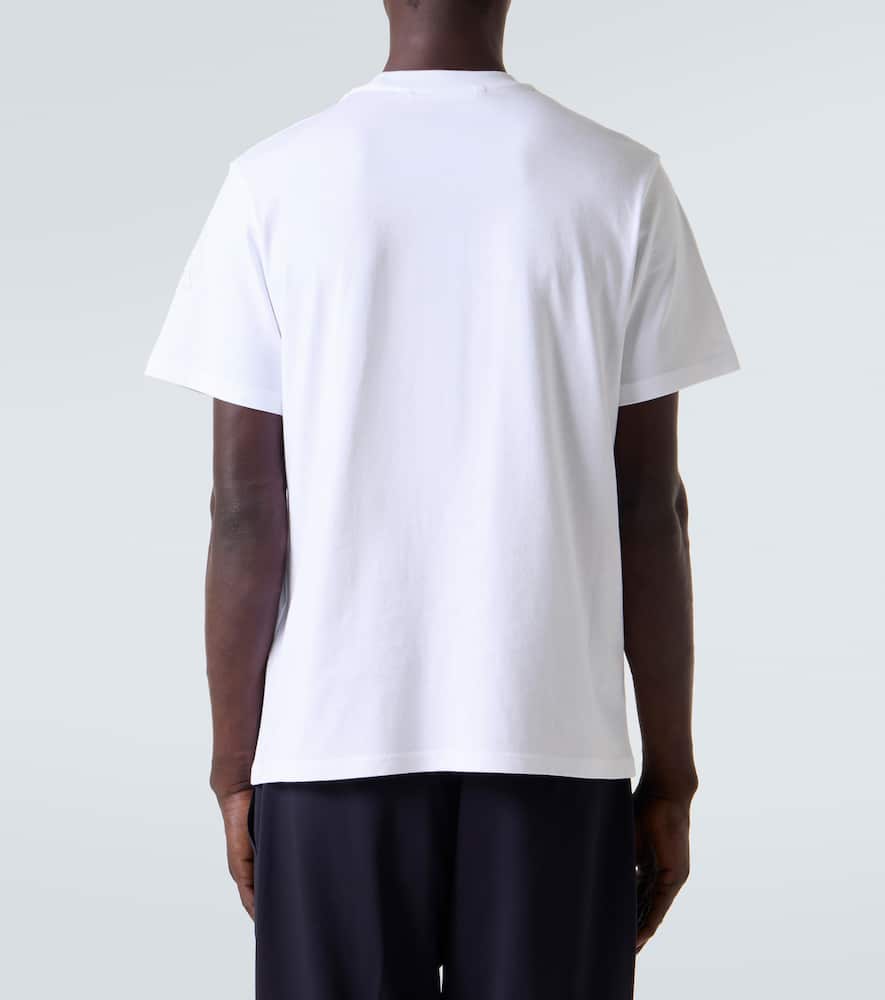 Moncler Men Logo Cotton T-shirt White In White