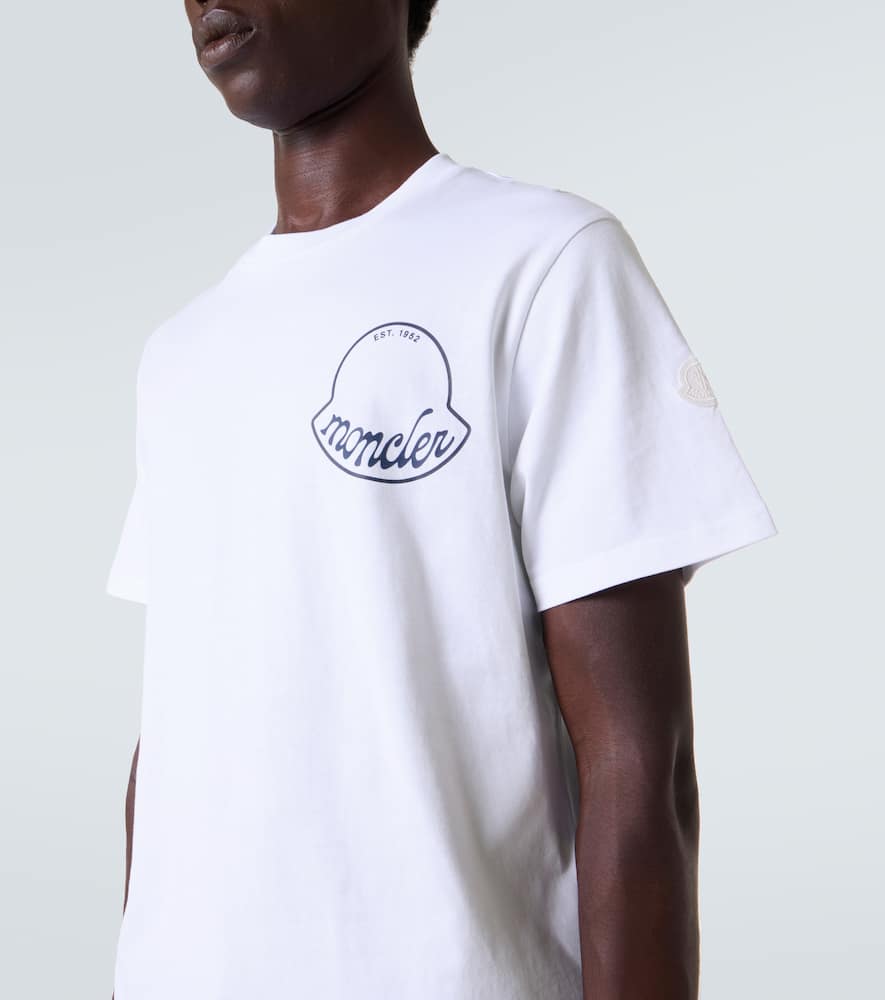 Moncler Men Logo Cotton T-shirt White In White