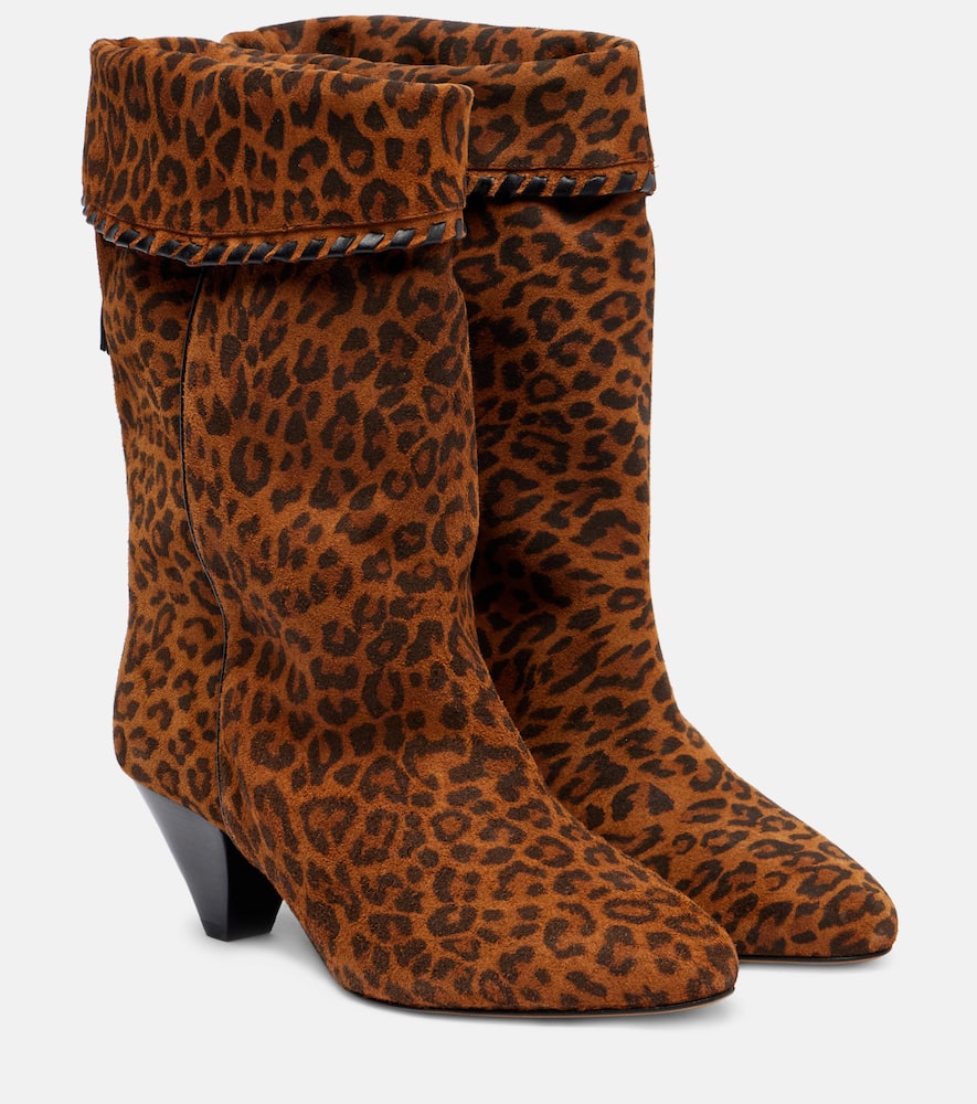 Dalby 55 leopard-print suede ankle boots
