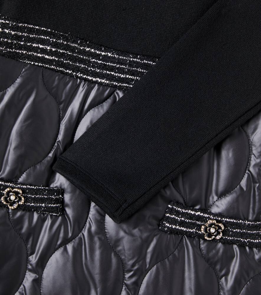 Patachou Paneled Quilted Dress In Black