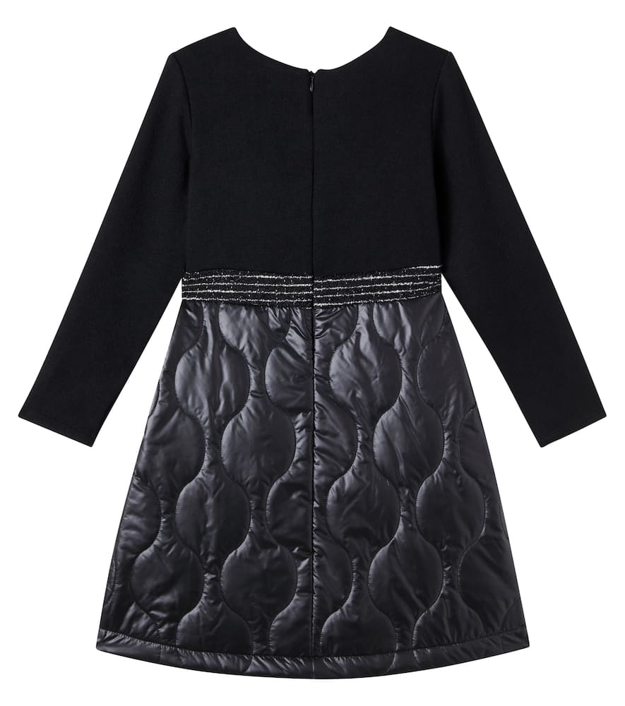 Patachou Paneled Quilted Dress In Black