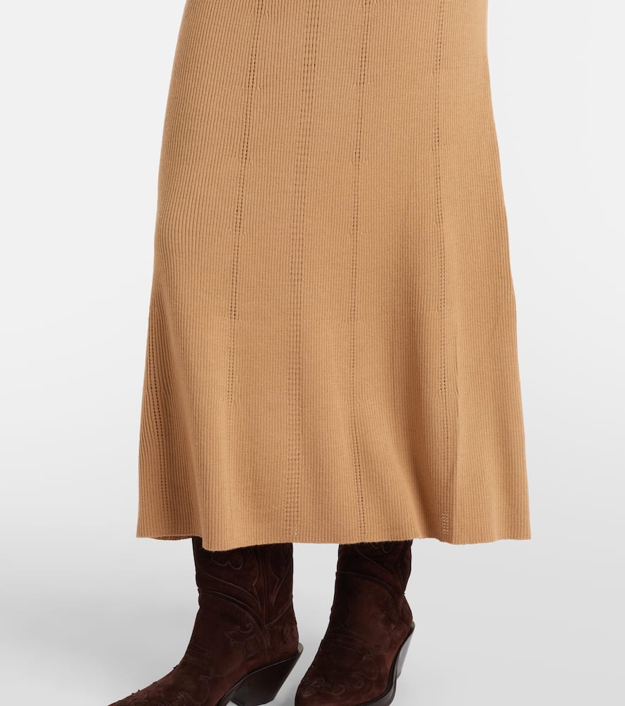 Gabriela Hearst Imagene Belted Wool Midi Dress In Sand