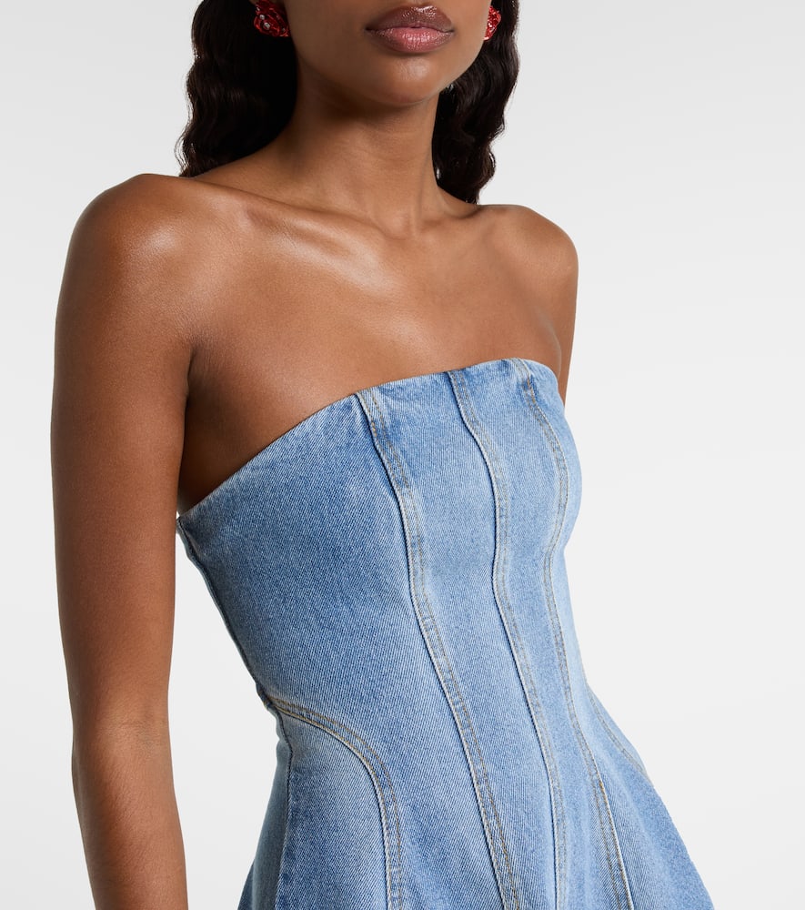 Magda Butrym Flared Denim Midi Dress In Blue
