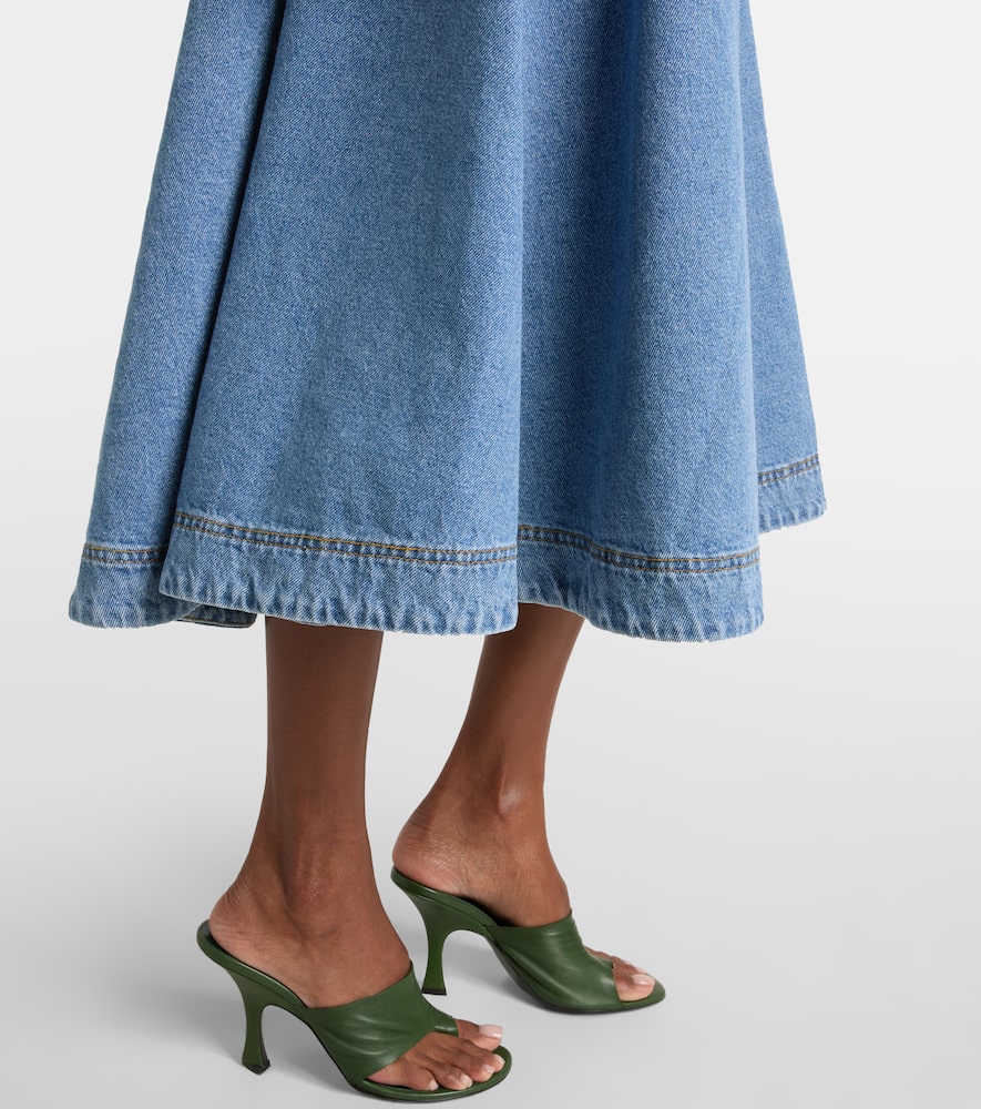 Magda Butrym Flared Denim Midi Dress In Blue