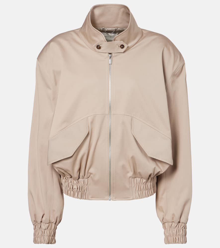 Magda Butrym Wool And Silk Bomber Jacket In Brown