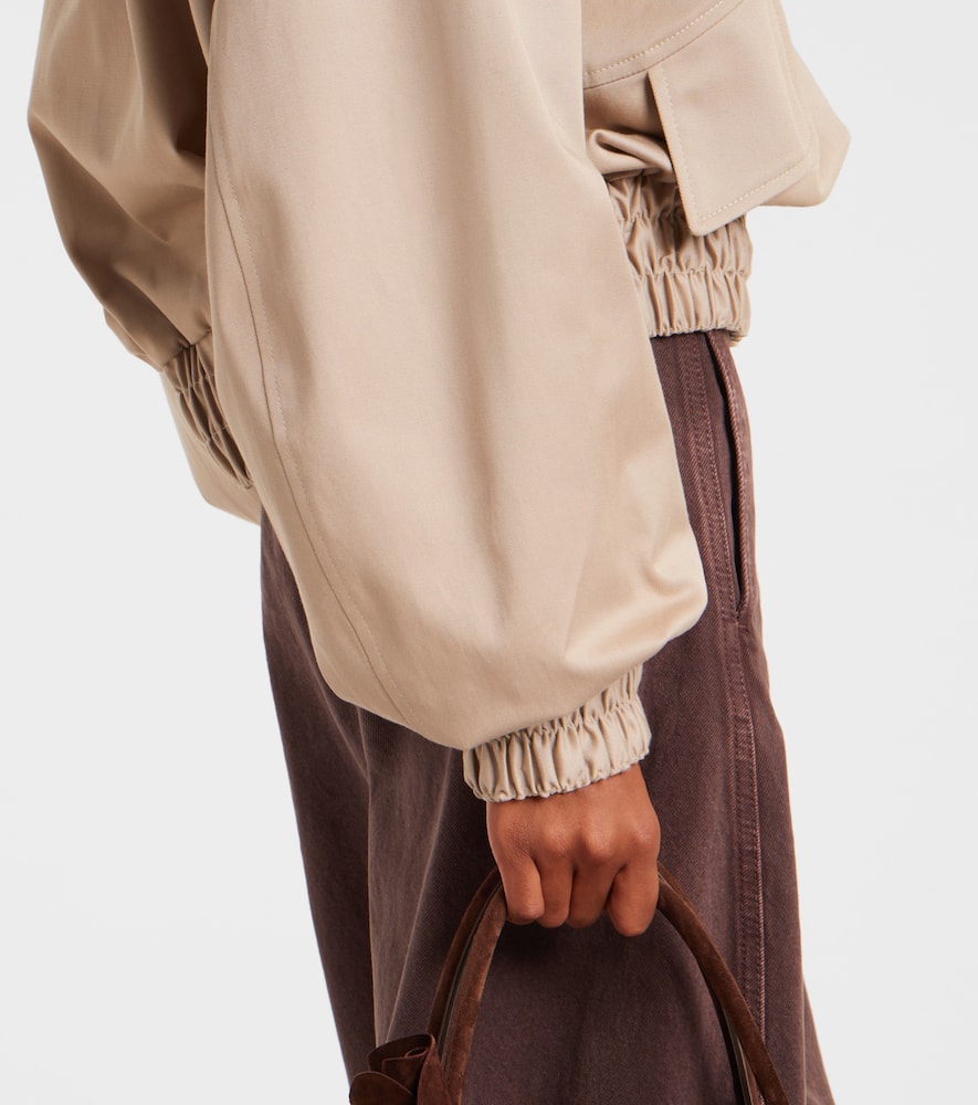 Magda Butrym Wool And Silk Bomber Jacket In Brown