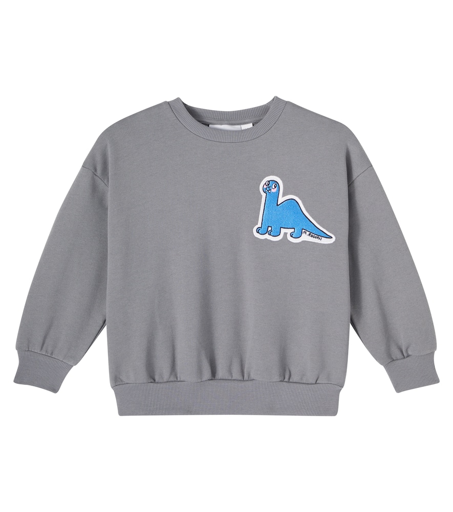 Mini Rodini Dino Cotton Jersey Sweatshirt In Gray