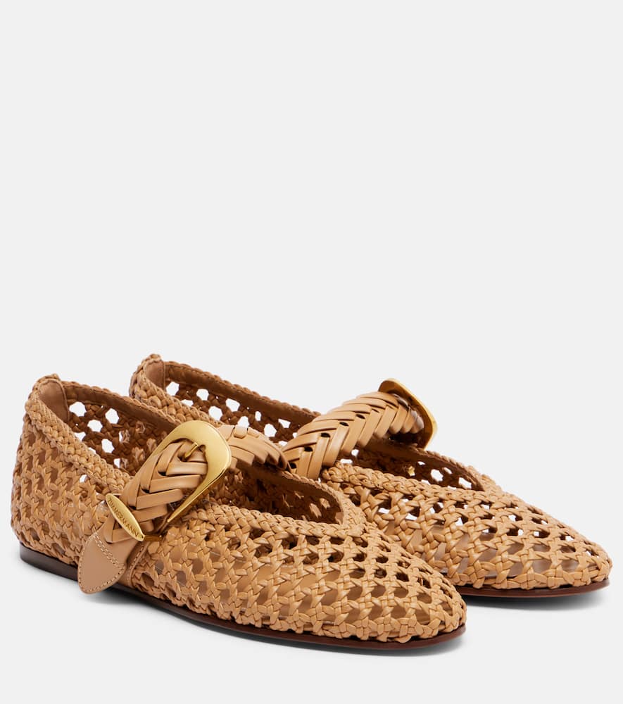 Zimmermann Helix Braided Leather Ballet Flats In Brown