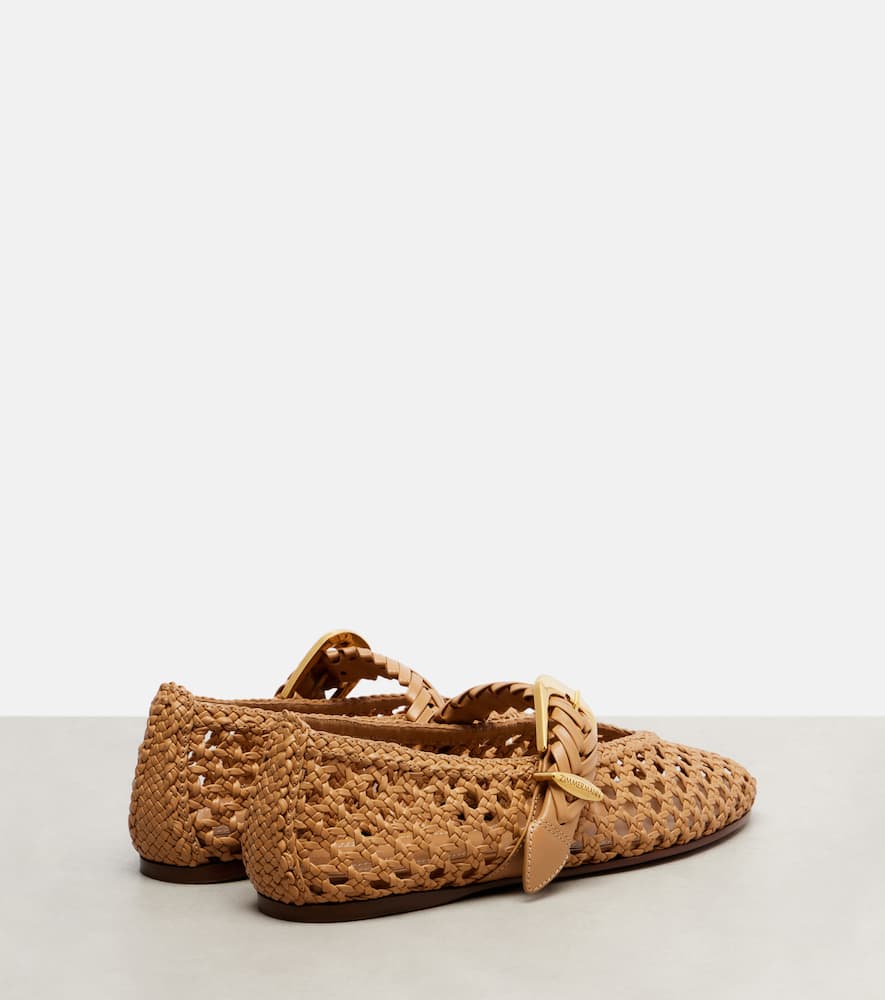 Zimmermann Helix Braided Leather Ballet Flats In Brown