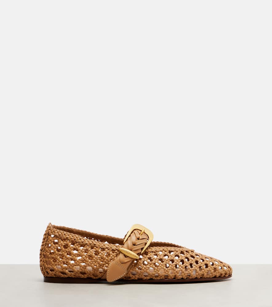 Zimmermann Helix Braided Leather Ballet Flats In Brown