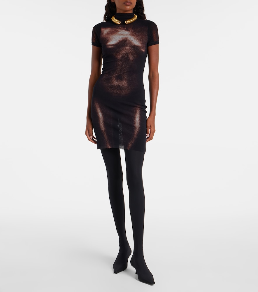 Jean Paul Gaultier Trompe l'oeil mesh minidress