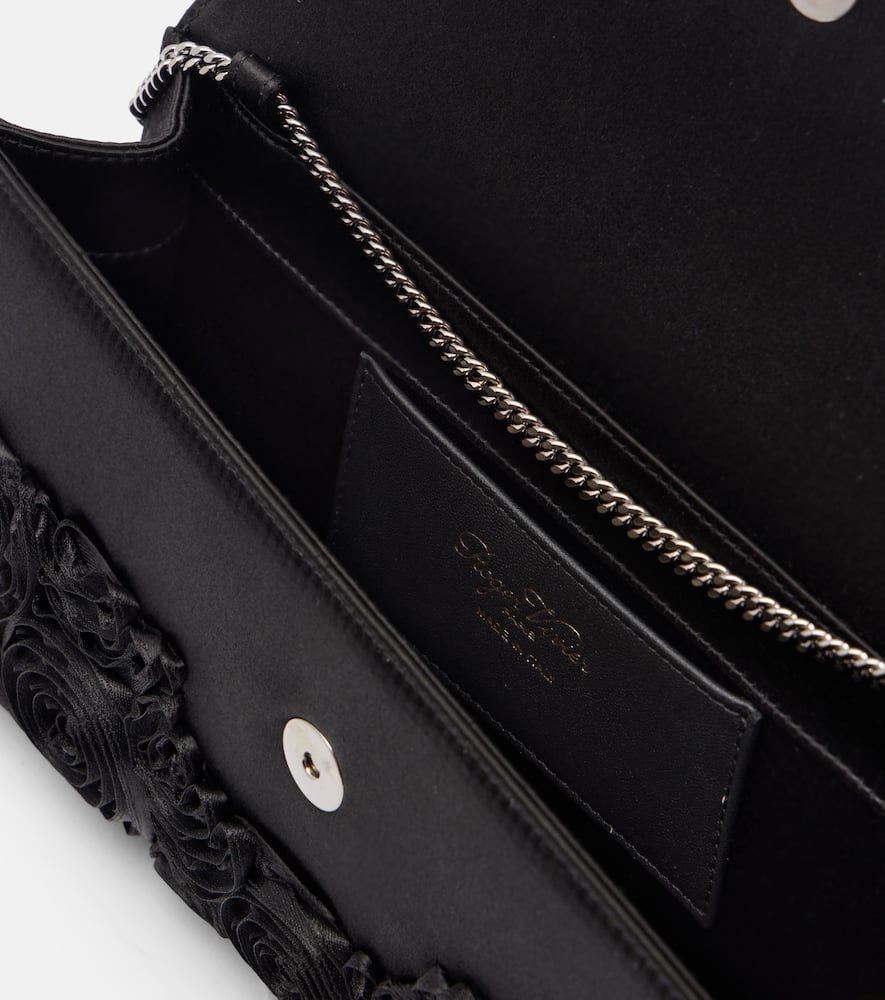 Roger Vivier Embellished Embellished Satin Clutch In Black