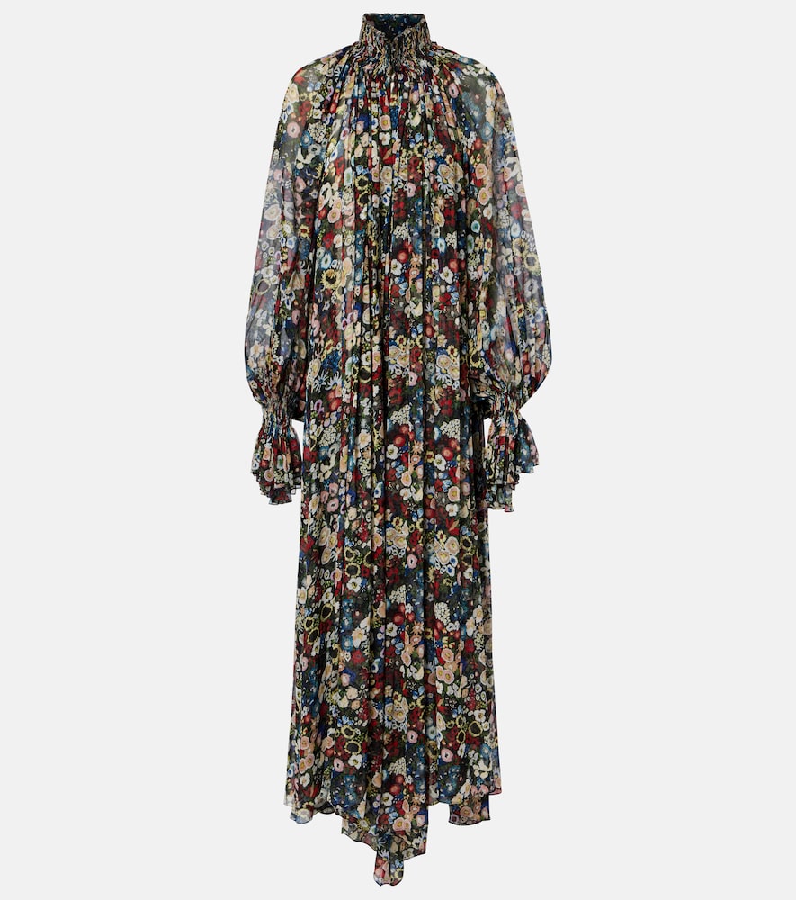 Khaite Edgar floral silk tulle maxi dress